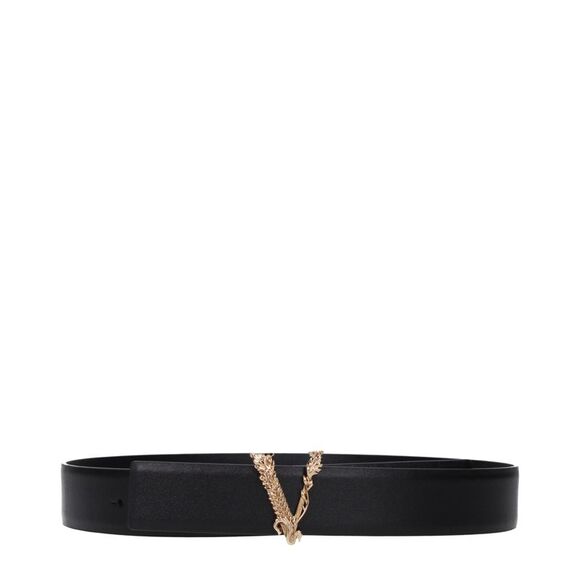 Versace Accessories - Versace Black Leather Regular Women's Belt